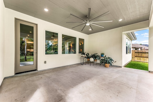 27688 Vivace Dr, Spring, TX 77386 - view of patio / terrace featuring a ceiling fan