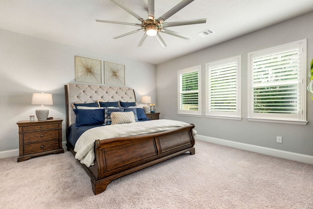27688 Vivace Dr, Spring, TX 77386 - bedroom featuring light carpet and ceiling fan