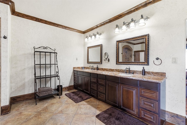19216 Fm 442nd Rd, Needville, TX 77461 - full bath featuring crown molding and double vanity