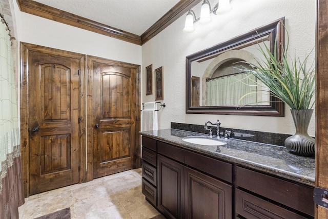 19216 Fm 442nd Rd, Needville, TX 77461 - full bathroom with ornamental molding and vanity
