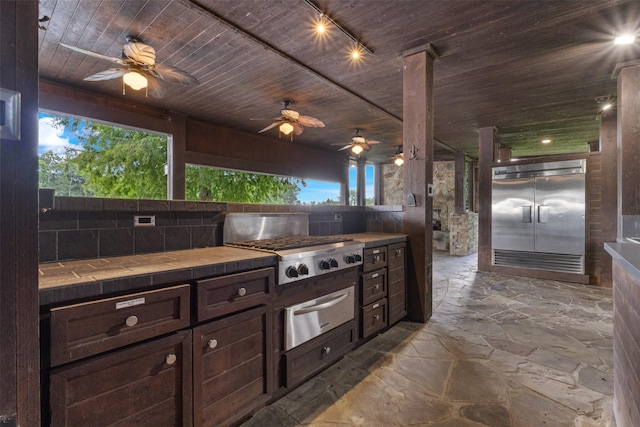 19216 Fm 442nd Rd, Needville, TX 77461 - view of patio / terrace featuring area for grilling and a ceiling fan