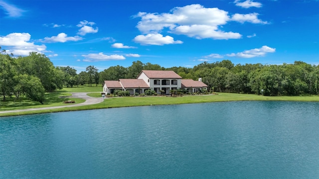 19216 Fm 442nd Rd, Needville, TX 77461 - water view with a heavily wooded area