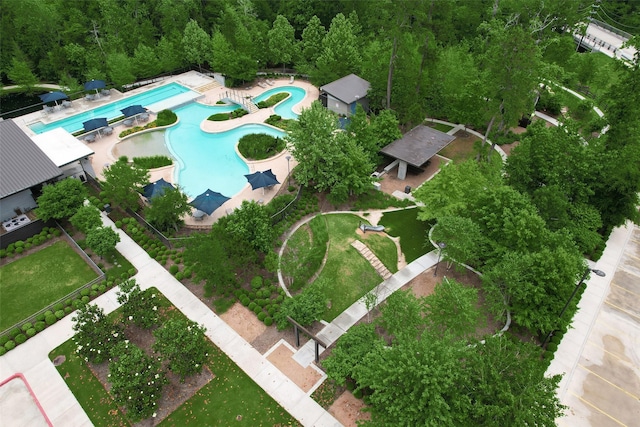 5212 Liberty Cove Dr, Spring, TX 77386 - bird's eye view of a pool area