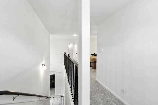 16413 Stonewall St, Conroe, TX 77303 - staircase with carpet and baseboards