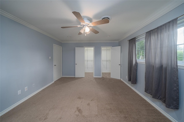 7602 Jackwood St, Houston, TX 77074 - unfurnished room with a ceiling fan, crown molding, and carpet flooring