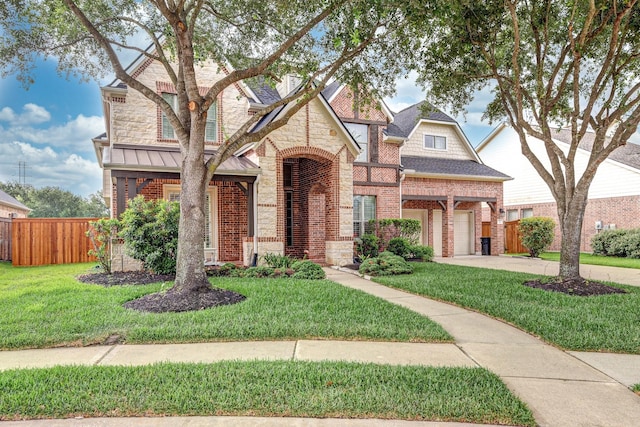 19507 Gladewater Ct, Cypress, TX 77433 - view of front of property with brick siding, concrete driveway, stone siding, and roof with shingles