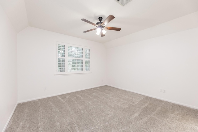 19507 Gladewater Ct, Cypress, TX 77433 - spare room with carpet flooring, ceiling fan, and vaulted ceiling