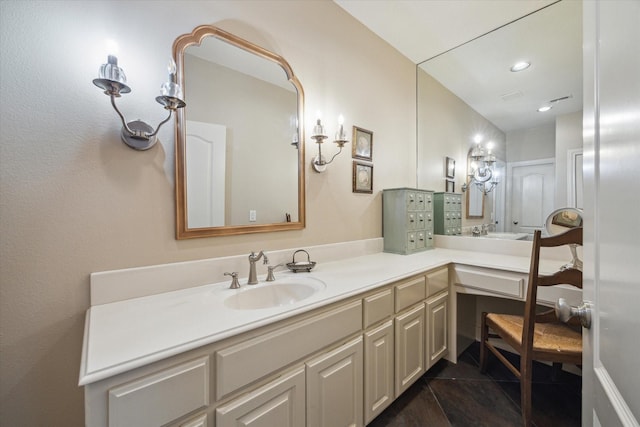 1002 Cowards Creek Ct, Friendswood, TX 77546 - full bath featuring double vanity and tile patterned flooring
