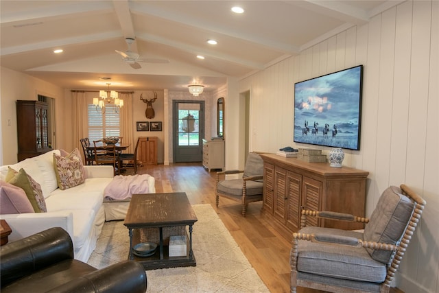 7611 Fairdale Ln, Houston, TX 77063 - living area with light wood-style flooring, a chandelier, recessed lighting, and a ceiling fan