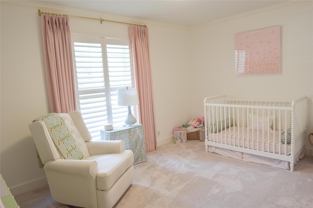 7611 Fairdale Ln, Houston, TX 77063 - carpeted bedroom with a crib and ornamental molding