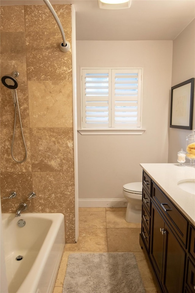 7611 Fairdale Ln, Houston, TX 77063 - full bathroom featuring vanity, bathtub / shower combination, and tile patterned floors