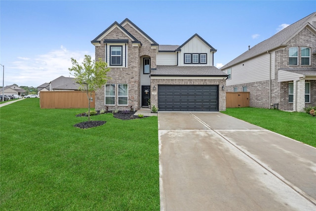 13110 Mid Stocket Dr, Humble, TX 77346 - view of front of house featuring driveway, an attached garage, board and batten siding, and brick siding