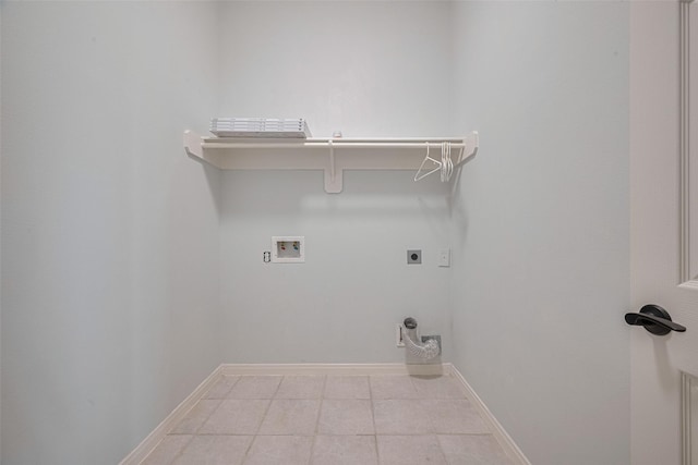 11607 Buck Springs Trl, Tomball, TX 77377 - laundry room featuring electric dryer hookup, hookup for a washing machine, and light tile patterned flooring