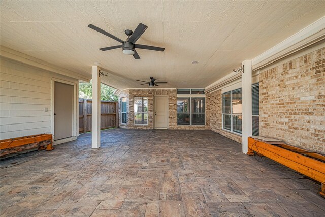 11607 Buck Springs Trl, Tomball, TX 77377 - view of patio / terrace with ceiling fan