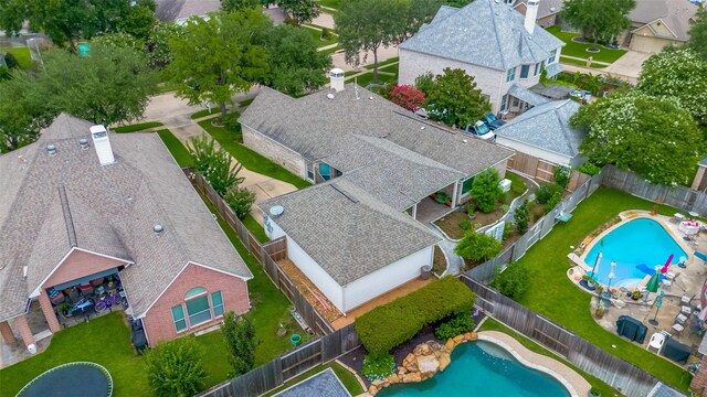 11607 Buck Springs Trl, Tomball, TX 77377 - aerial view of residential area with a pool area