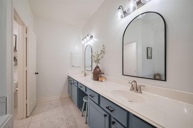 14311 Cally Cir, Needville, TX 77461 - full bath featuring double vanity and tile patterned floors