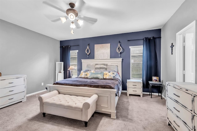 10211 Norway Spruce Ln, Tomball, TX 77375 - bedroom with light colored carpet and a ceiling fan