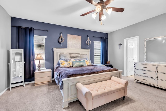 10211 Norway Spruce Ln, Tomball, TX 77375 - bedroom featuring light colored carpet and ceiling fan