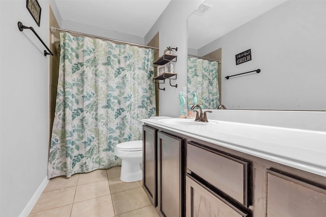 10211 Norway Spruce Ln, Tomball, TX 77375 - full bathroom with vanity, tile patterned flooring, and curtained shower