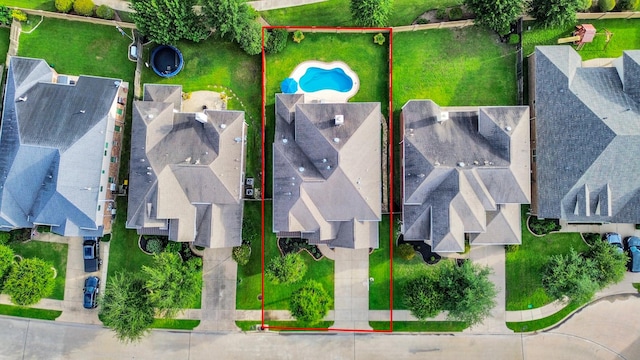 27514 Wilson Run Ln, Fulshear, TX 77441 - aerial perspective of suburban area with a pool and property boundaries highlighted