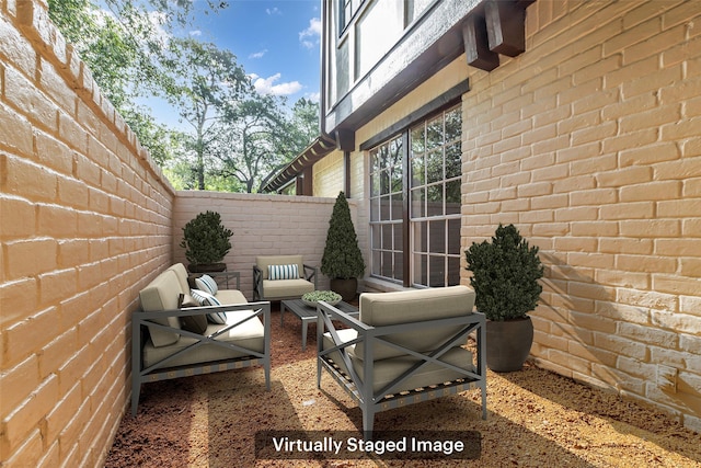6415 Bayonne Dr, Spring, TX 77389 - fenced backyard with a patio area and an outdoor living space