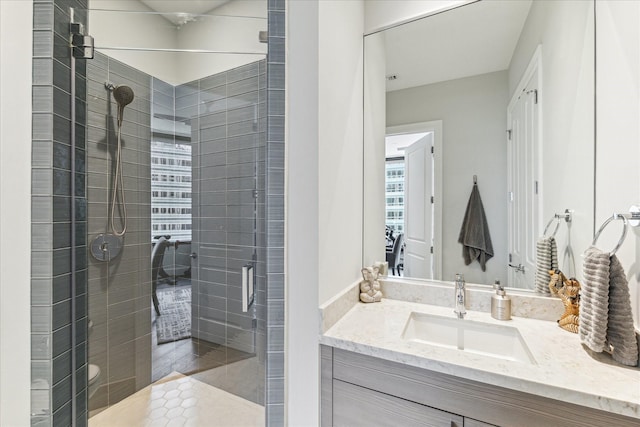 1409 Post Oak Blvd Unit 2204, Houston, TX 77056 - full bathroom with a stall shower and vanity
