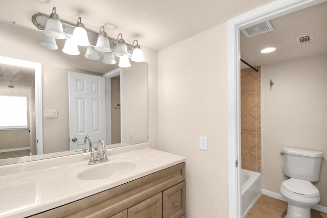 3502 Quail Meadow Dr, Missouri City, TX 77459 - full bathroom featuring vanity, tile patterned floors, and shower / tub combination
