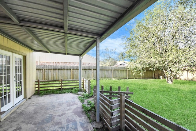 3502 Quail Meadow Dr, Missouri City, TX 77459 - fenced backyard featuring french doors and a patio