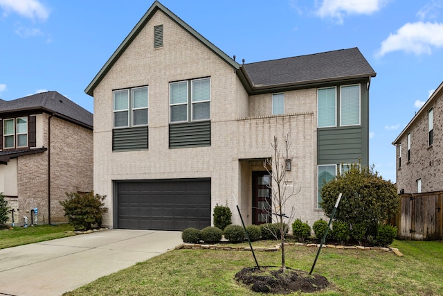 13207 Terania Cliff Trce, Houston, TX 77059 - view of front of house with an attached garage, concrete driveway, and brick siding