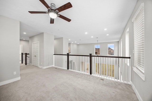 13207 Terania Cliff Trce, Houston, TX 77059 - unfurnished room featuring ceiling fan, carpet, and recessed lighting