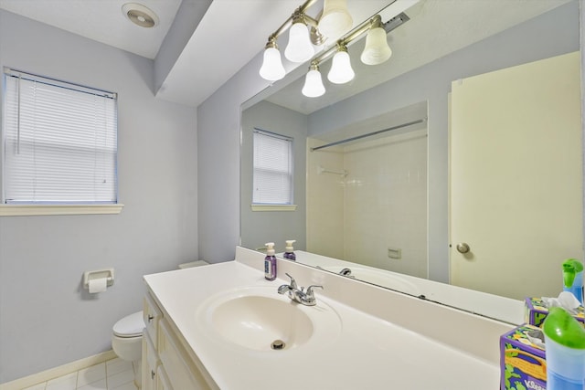 4790 Whispering Falls Dr, Houston, TX 77084 - bathroom featuring vanity, a shower, and tile patterned floors