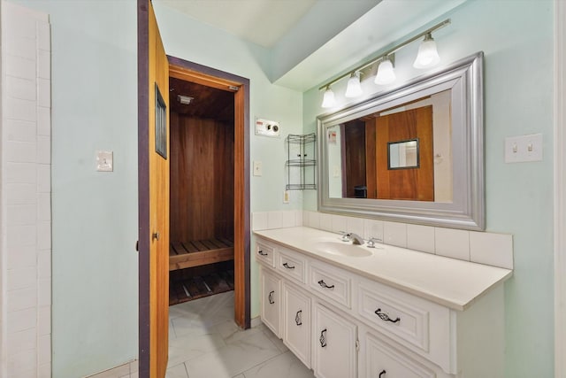 4790 Whispering Falls Dr, Houston, TX 77084 - bathroom with vanity and marble finish flooring