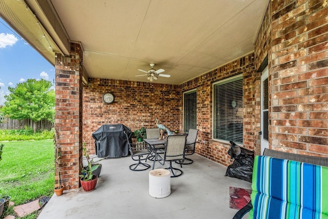 22911 Banff Brook Way, Tomball, TX 77375 - view of patio / terrace with a ceiling fan and area for grilling