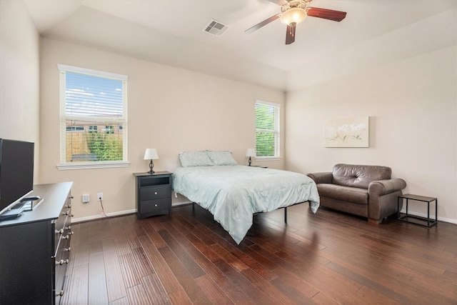 22911 Banff Brook Way, Tomball, TX 77375 - bedroom with dark wood finished floors and ceiling fan