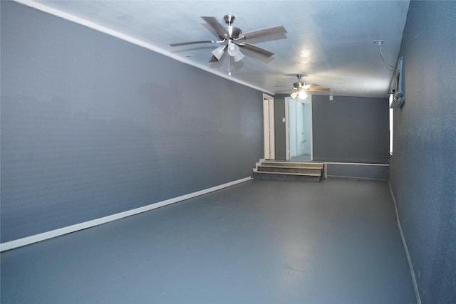 6803 6th St, Hitchcock, TX 77563 - empty room with concrete flooring and ceiling fan