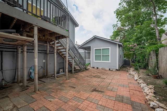 1813 Hatwell St, Houston, TX 77023 - view of patio / terrace with stairway and a deck