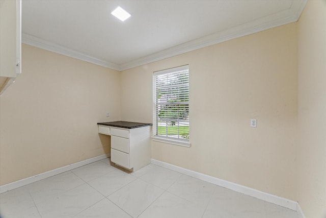 2125 Tipperary Dr, Pearland, TX 77581 - spare room with crown molding and light tile patterned floors
