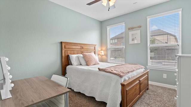 14926 Kenton Place Ln, Cypress, TX 77429 - bedroom featuring light colored carpet and ceiling fan