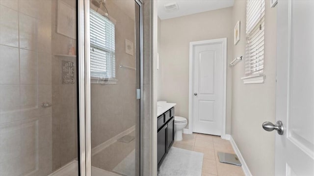 14926 Kenton Place Ln, Cypress, TX 77429 - full bathroom featuring tile patterned flooring, a stall shower, and vanity