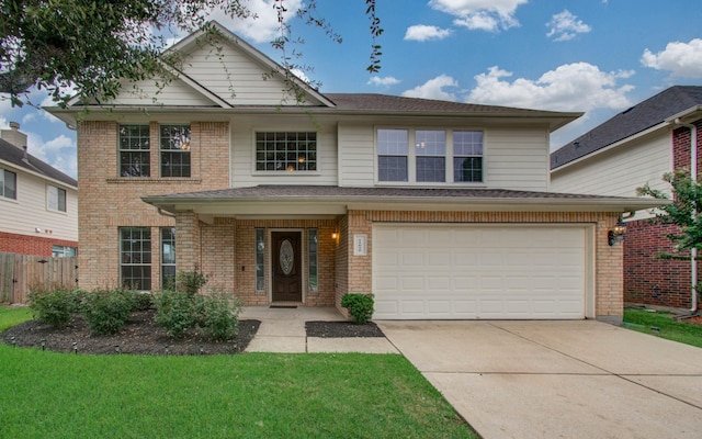 11610 Cross Spring Dr, Pearland, TX 77584 - traditional-style house featuring driveway, a garage, and brick siding