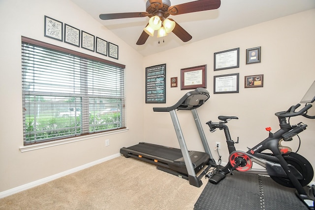24631 Lakecrest Town Dr, Katy, TX 77493 - exercise room with carpet floors and a ceiling fan