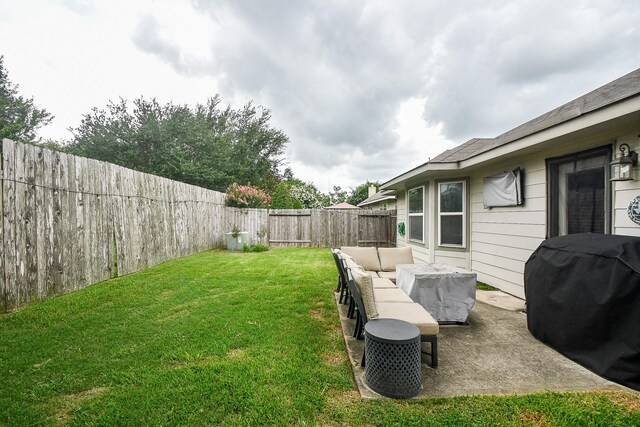 24631 Lakecrest Town Dr, Katy, TX 77493 - fenced backyard featuring an outdoor hangout area