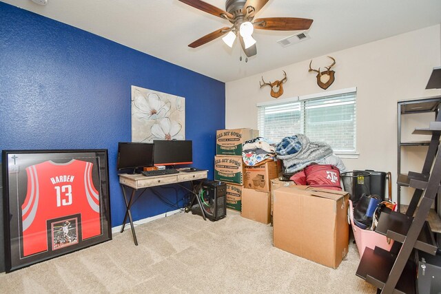 24631 Lakecrest Town Dr, Katy, TX 77493 - carpeted office space featuring a ceiling fan