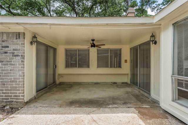 25515 Pepper Ridge Ln, Spring, TX 77373 - view of patio / terrace with a ceiling fan and an attached carport