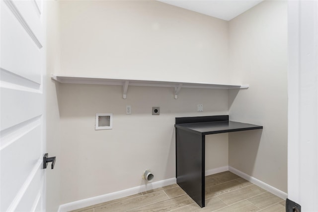4120 S Kemp Ave, Edinburg, TX 78542 - laundry area with electric dryer hookup, light wood-style flooring, and washer hookup
