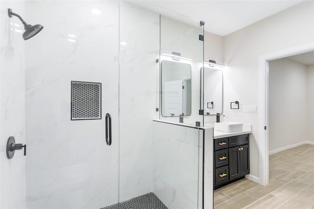 4120 S Kemp Ave, Edinburg, TX 78542 - full bathroom with a marble finish shower and vanity