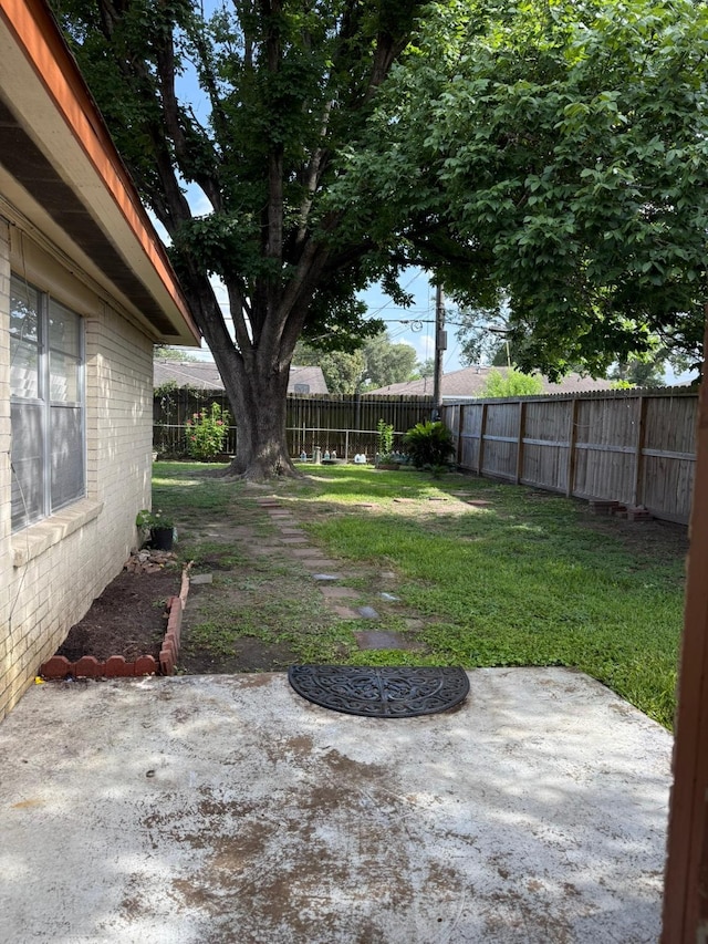 619 Rainy River Dr, Houston, TX 77037 - fenced backyard with a patio area
