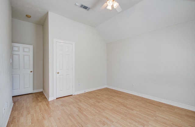 16214 Lobo Ln, Spring, TX 77379 - bonus room featuring light wood-style flooring, ceiling fan, and vaulted ceiling