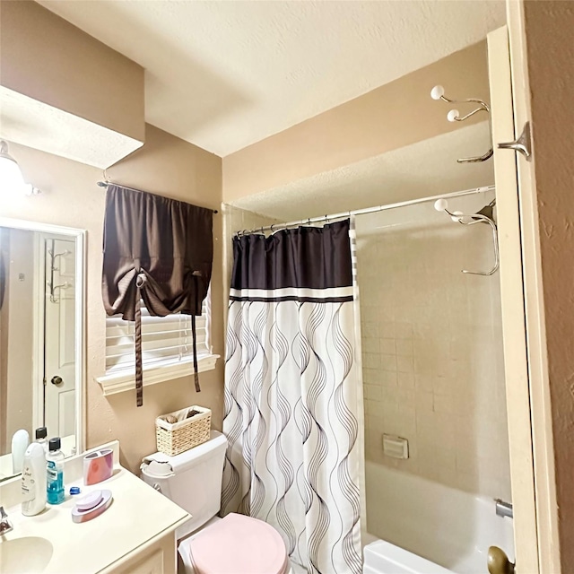 12006 Mill Trail Ln, Houston, TX 77070 - bathroom featuring vanity and shower / tub combo with curtain
