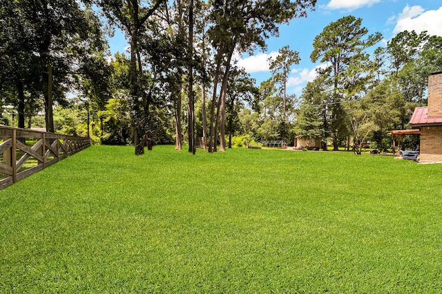 13202 N Decker Dr, Magnolia, TX 77355 - view of green lawn featuring view of wooded area